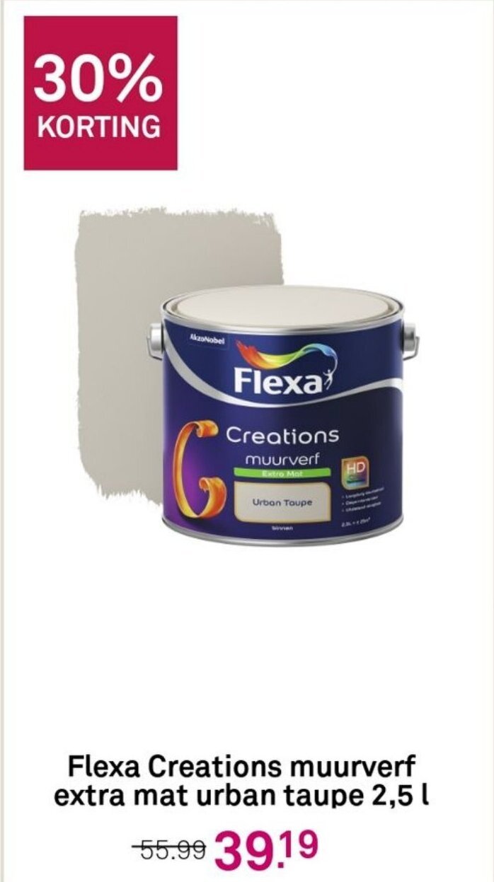 Flexa Creations extra mat urban taupe 2,5 l aanbieding bij Karwei