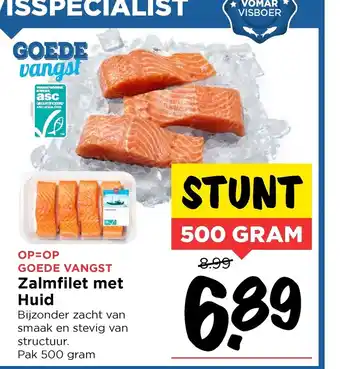 Vomar Voordeelmarkt Zalmfilet Met Huid 500 gram aanbieding