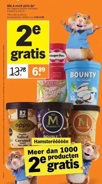 Albert Heijn Alle a-merk pints ijs* aanbieding