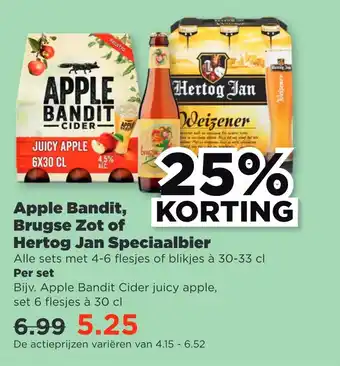 PLUS Apple bandit, brugse zot of hertog jan speciaalbier aanbieding