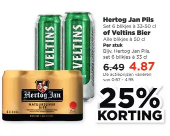 PLUS Hertog jan pils of veltins bier aanbieding