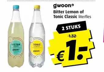 Boni gwoon Bitter Lemon of Tonic Classic literfles aanbieding