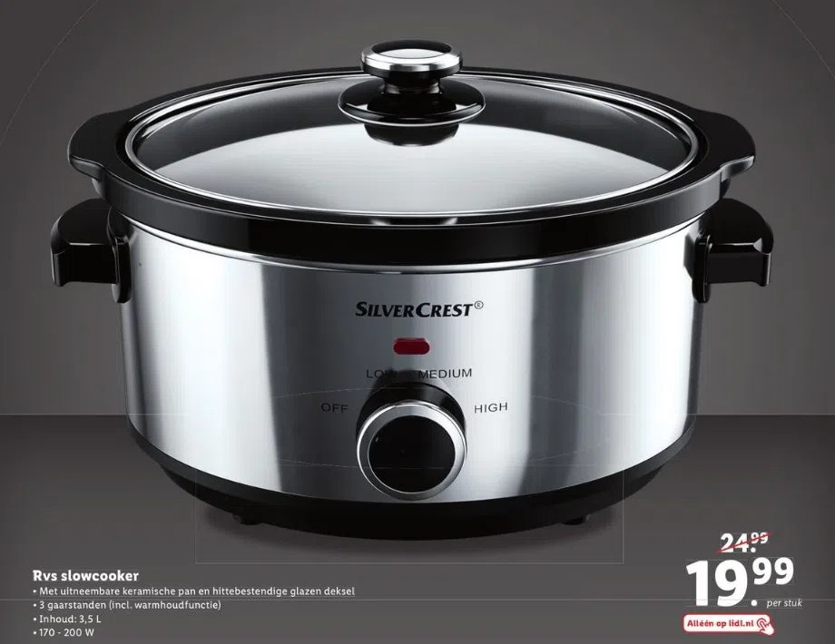 Rvs slowcooker aanbieding bij Lidl