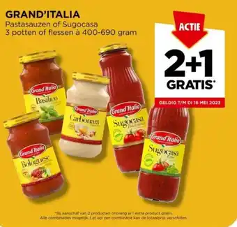 Jumbo GRAND'ITALIA Pastasauzen of Sugocasa 3 potten of flessen à 400-690 gram aanbieding