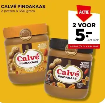 Jumbo CALVÉ PINDAKAAS 2 potten à 350 gram aanbieding