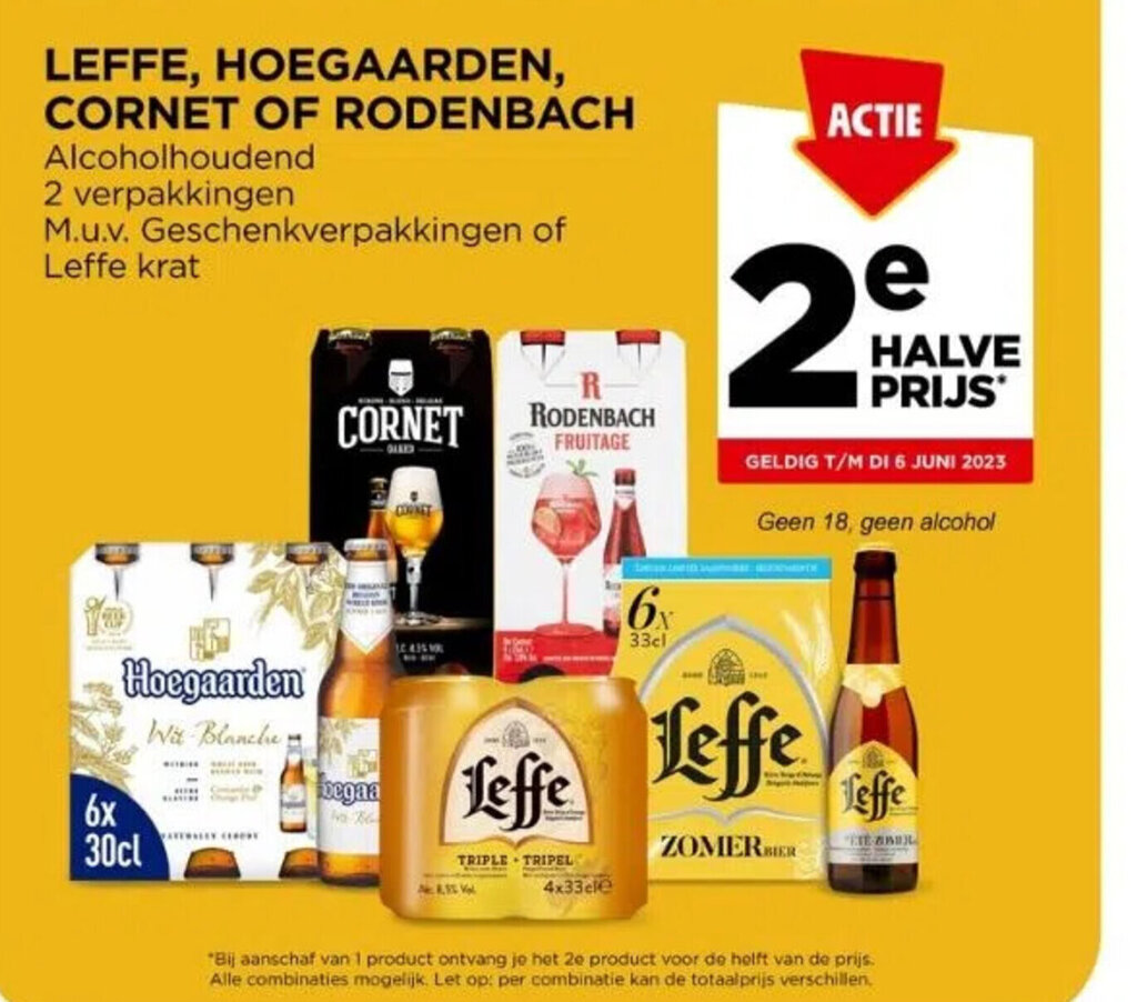 LEFFE, HOEGAARDEN, OF RODENBACH aanbieding bij Jumbo