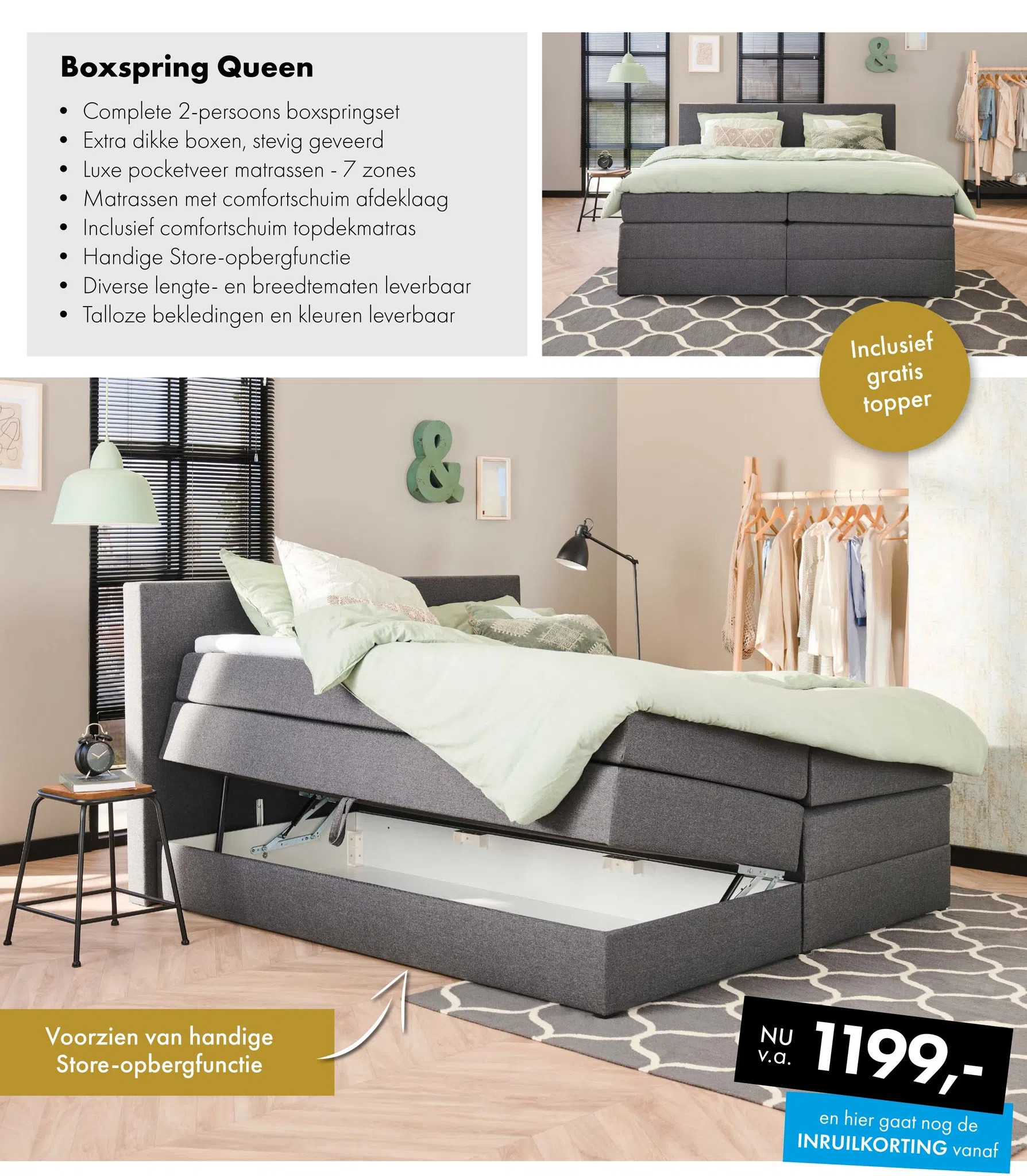 Boxspring queen aanbieding bij Woonsquare