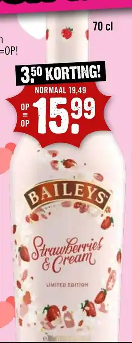 Dirck 3 BAILEYS Strawberries & Cream 700ml aanbieding