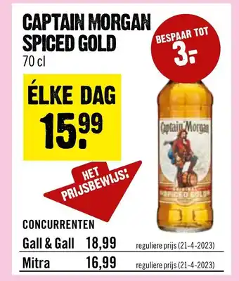 Dirck 3 CAPTAIN MORGAN SPICED GOLD 70 cl aanbieding