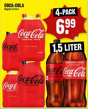 Dirck 3 COCA-COLA Regular of Zero 4*1.5L aanbieding