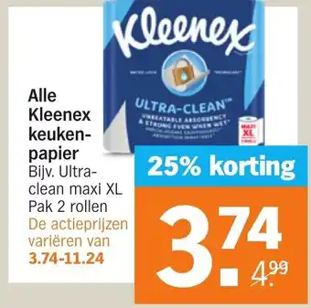 Albert Heijn Alle Kleenex keuken- papier aanbieding