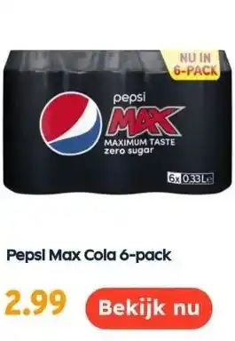 Ochama Pepsi max cola 6-pack aanbieding