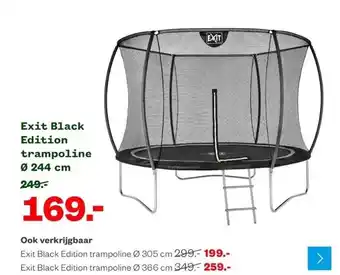 Welkoop Exit black edition trampoline ø 244 cm aanbieding