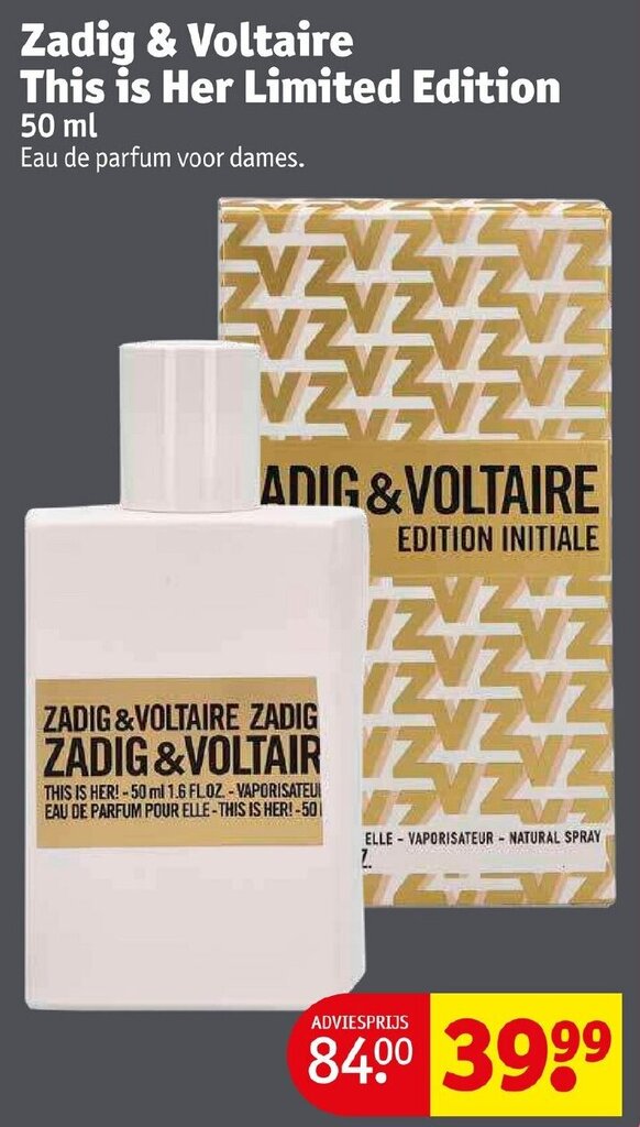 Zadig & Voltaire This is Her Limited Edition 50 ml aanbieding bij Kruidvat