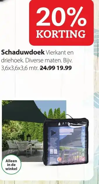 Boerenbond Schaduwdoek aanbieding