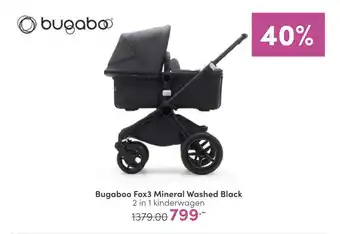 Baby & Tiener Bugaboo fox3 mineral washed black 2 in 1 kinderwagen aanbieding