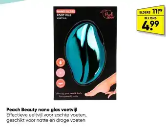 Big Bazar Peach beauty nano glas voetvijl effectieve eeltvijl voor zachte voeten, geschikt voor natte en droge voeten aanbieding