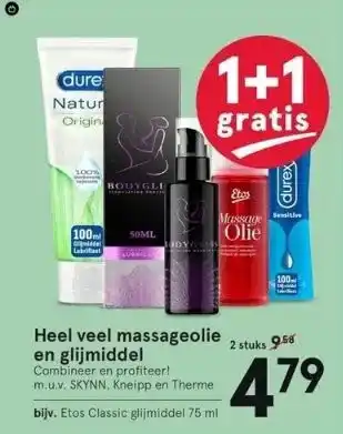 Etos Heel veel massageolie en glijmiddel combineer en profiteer! m.u.v. skynn, kneipp en therme aanbieding