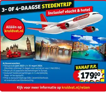 Kruidvat 3-of 4-daagse stedentrip aanbieding