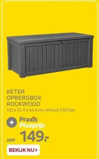 Praxis Keter opbergbox rockwood aanbieding