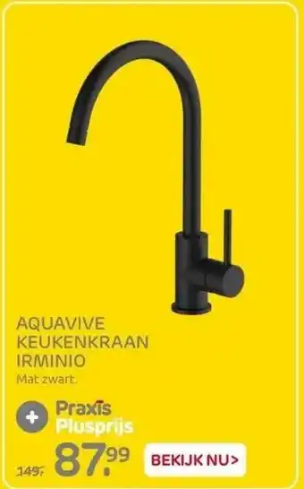 Praxis Aquavive keukenkraan irminio mat zwart. aanbieding