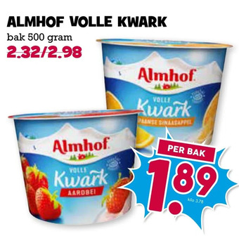 Boon`s Markt Almhof volle kwark aanbieding