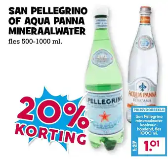 Boon`s Markt San pellegrino of aqua panna mineraalwater aanbieding