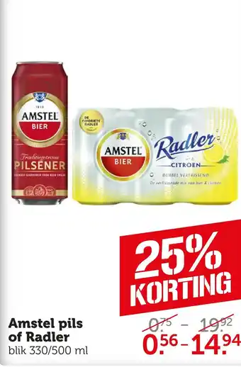 Coop Amstel pils of radler aanbieding