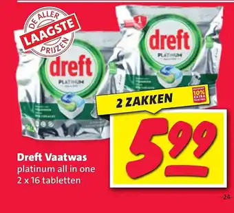 Nettorama Dreft vaatwas platinum all in one aanbieding