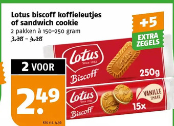 Poiesz Lotus biscoff koffieleutjes of sandwich cookie aanbieding