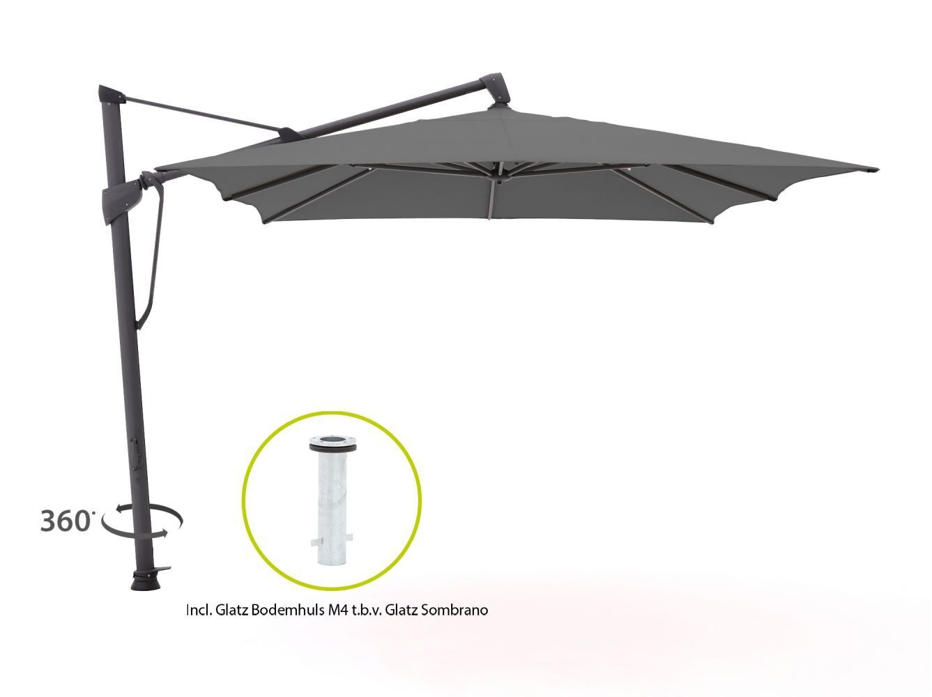 Kees Smit Glatz sombrano s+ easy zweefparasol 400x300cm - laagste prijsgarantie! aanbieding