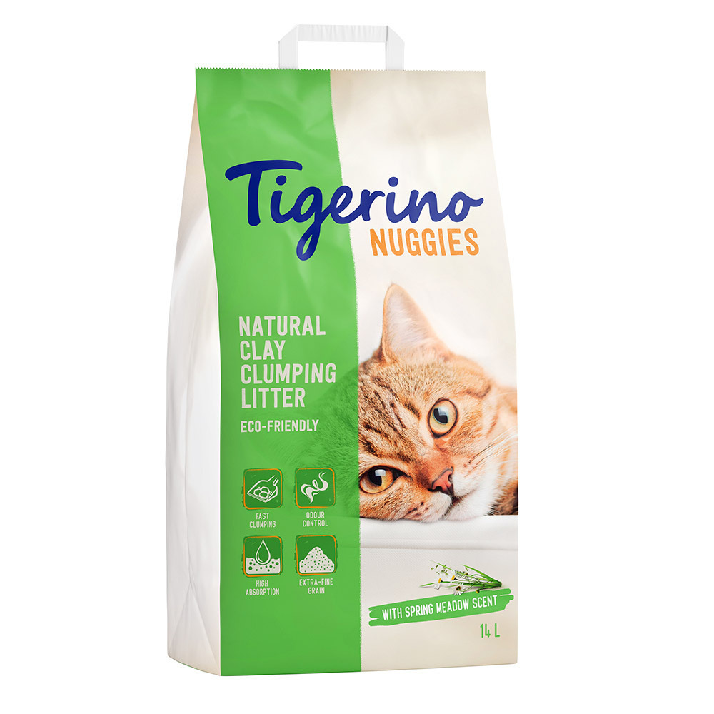 2x14l fresh tigerino nuggies kattenbakvulling aanbieding bij Zooplus