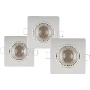 Praxis Sencys inbouwspot led gu10 richtbaar 345 lum 3x5w 36° vierkant staal aanbieding