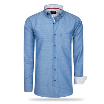 V&D Regular fit overhemd royal heren blauw aanbieding