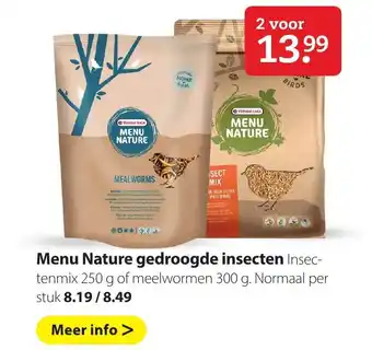 Boerenbond Menu nature gedroogde insecten aanbieding