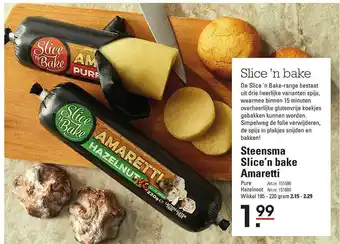 Sligro Steensma Slice'n Bake Amaretti Pure Of Hazelnoot aanbieding