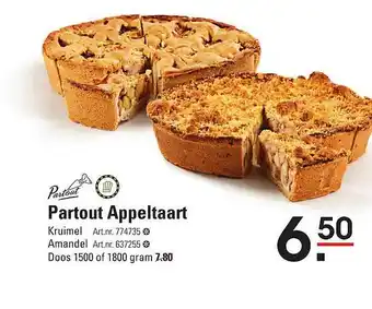 Sligro Partout Appeltaart Kruimel Of Amandel aanbieding