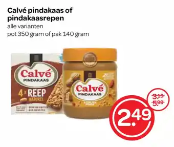 Spar Calvé pindakaas of pindakaasrepen aanbieding