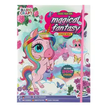 Top1Toys Magical fantasy stickerboek 200 stickers 33 x 25 cm aanbieding