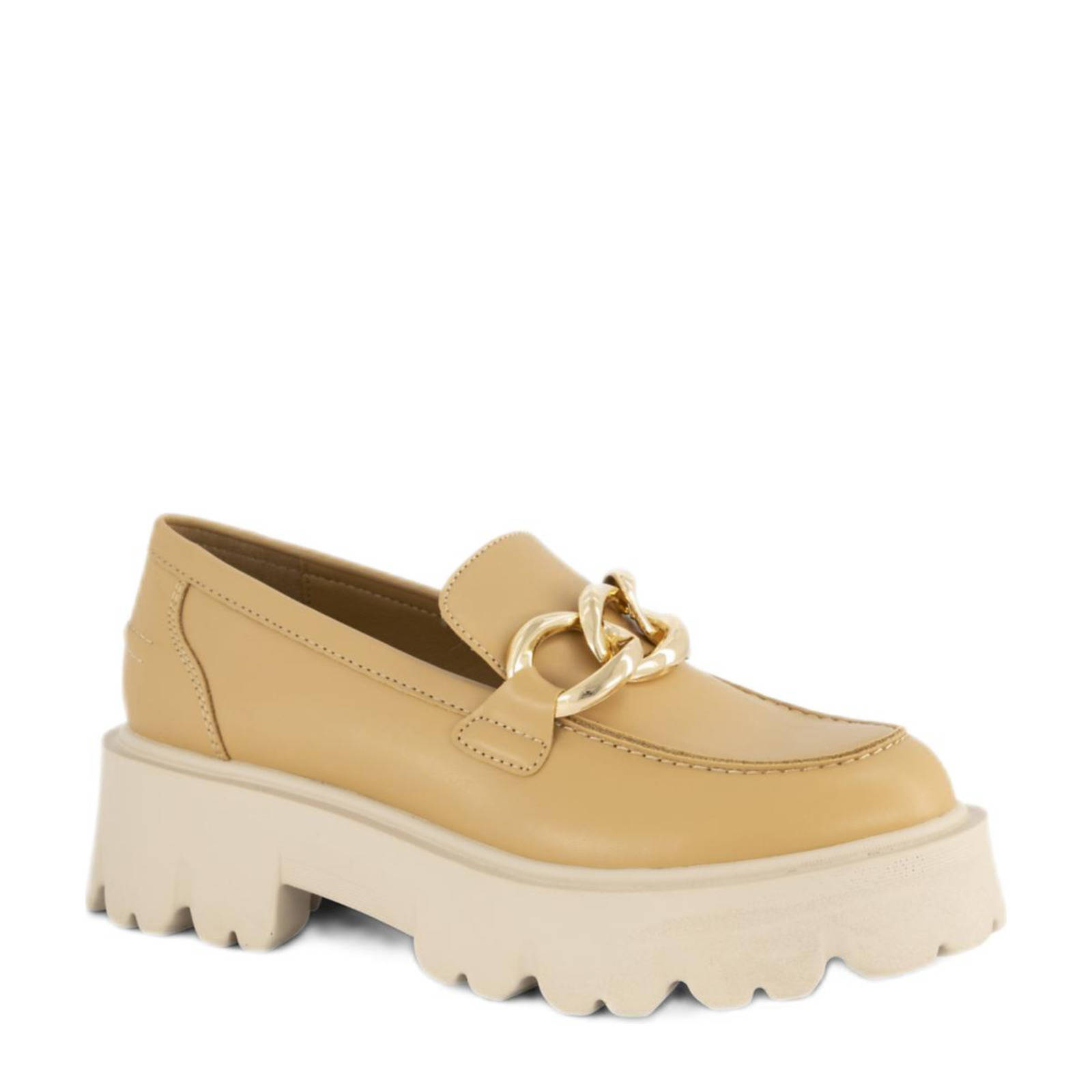 Wehkamp Oxmox   chunky loafers met ketting camel aanbieding