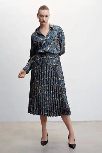 Wehkamp Mango rok met all over print blauw aanbieding