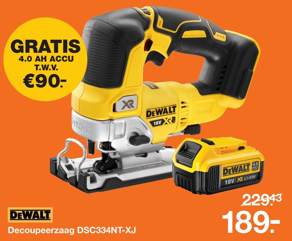 Dewalt 18V Xr Decoupeerzaag Brushless aanbieding bij GAMMA Dewalt 18V Xr Decoupeerzaag Brushless aanbieding bij GAMMA