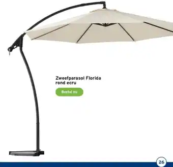 GAMMA Zweefparasol Florida rond ecru aanbieding
