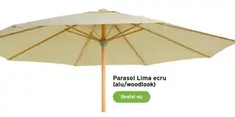 GAMMA Parasol Lima ecru (alu/woodlook) aanbieding