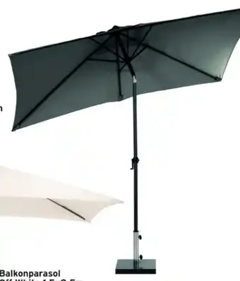 GAMMA Balkonparasol antraciet 1.5x2.5m aanbieding