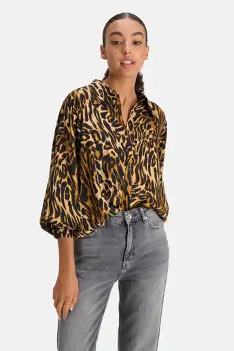 Wehkamp Shoeby eksept blouse satin leopard met dierenprint bruin aanbieding