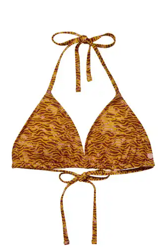 Wehkamp Scotch & soda voorgevormde reversible triangel bikinitop met all over print oranje aanbieding