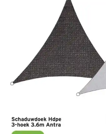 GAMMA Schaduwdoek Hdpe 3-hoek 3.6m Antra aanbieding