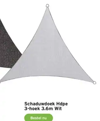 GAMMA Schaduwdoek Hdpe 3-hoek 3.6m Wit aanbieding