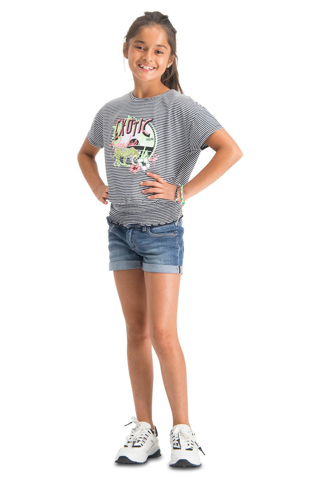 Wehkamp Vingino gestreept t-shirt hinja zwart/wit aanbieding